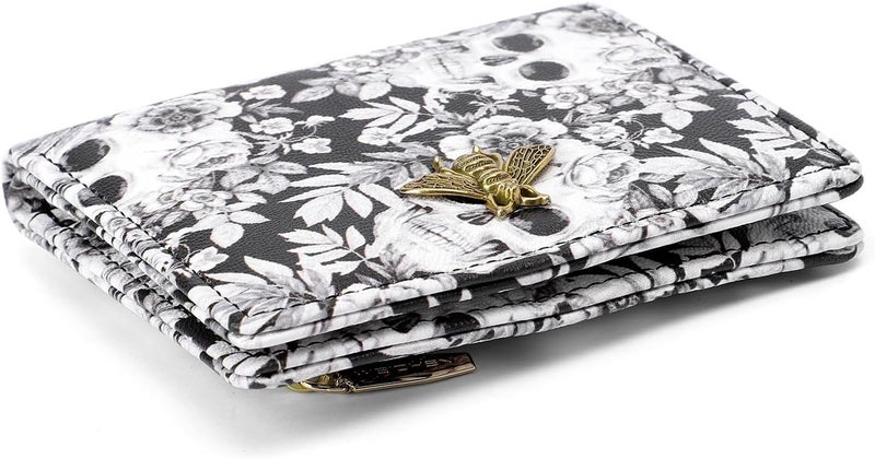 Altally Small Women Wallet RFID Blocking Bifold Pocket Wallet Slim Compact Ladies Purse Mini Wallets For Women (Skull) - Image 4